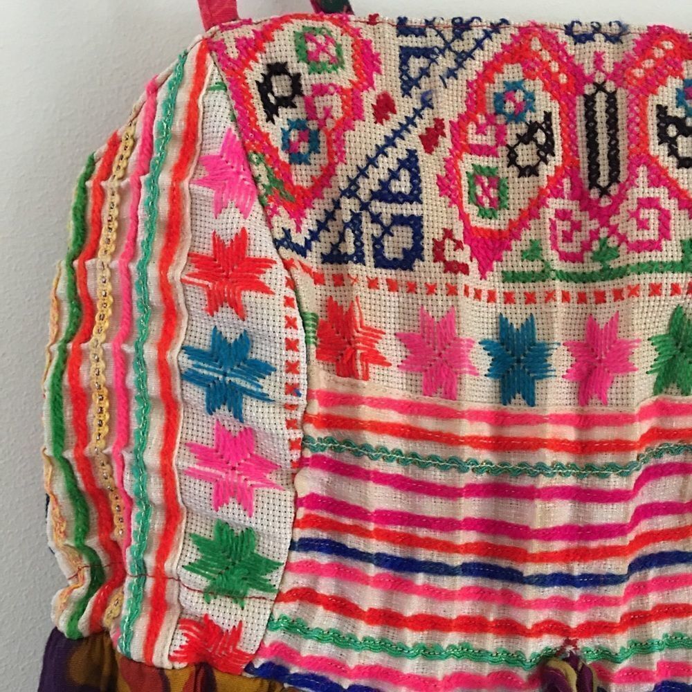 Boho Patchwork Multi Color Tunic Tank Top | Size … - image 2